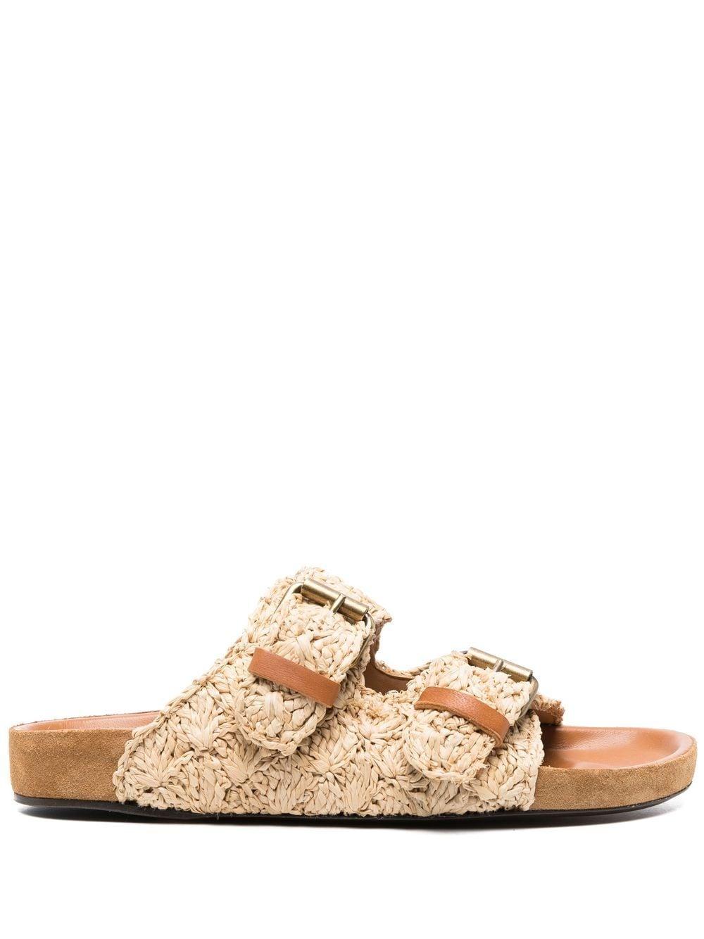 Isabel Arizona Double-buckle Sandals in Natural | Lyst Canada