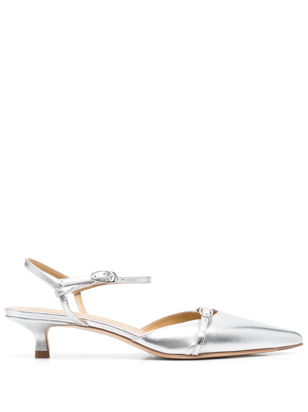 Aeyde Bucklestrap Kittenheel Leather Pumps in White Lyst