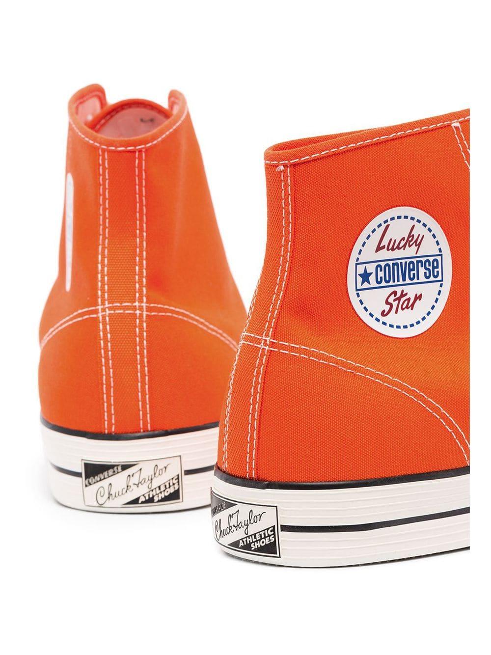 Converse Canvas Lucky Star High-top Sneakers in Orange for Men | Lyst