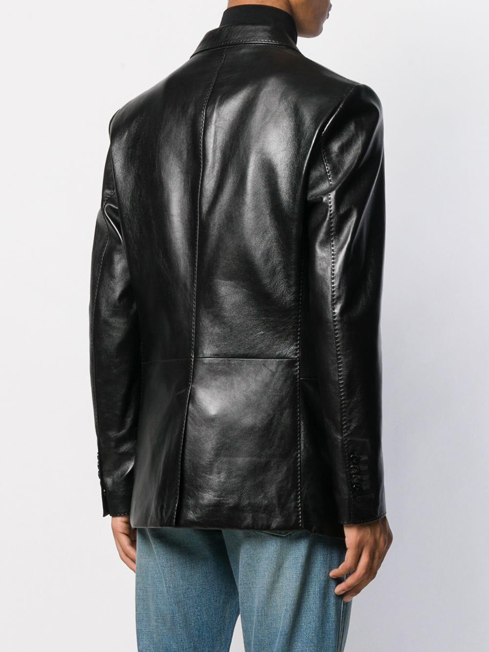 Tom Ford Leather Blazer Jacket in Black for Men Lyst