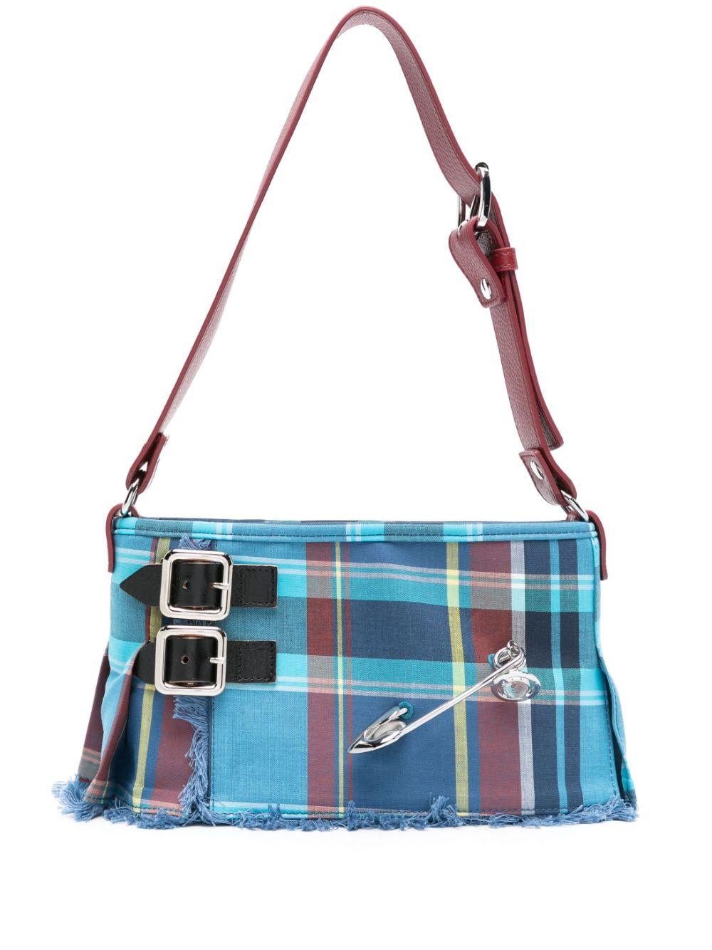 Vivienne Westwood Heather チェック ショルダーバッグ ブルー