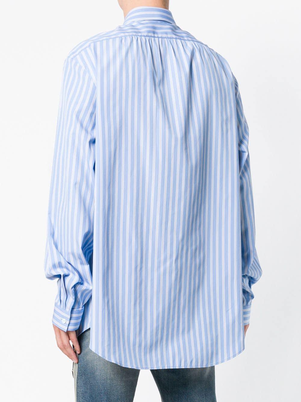Gucci Cotton Oversized Stripe Print Shirt in Blue for Men - Lyst