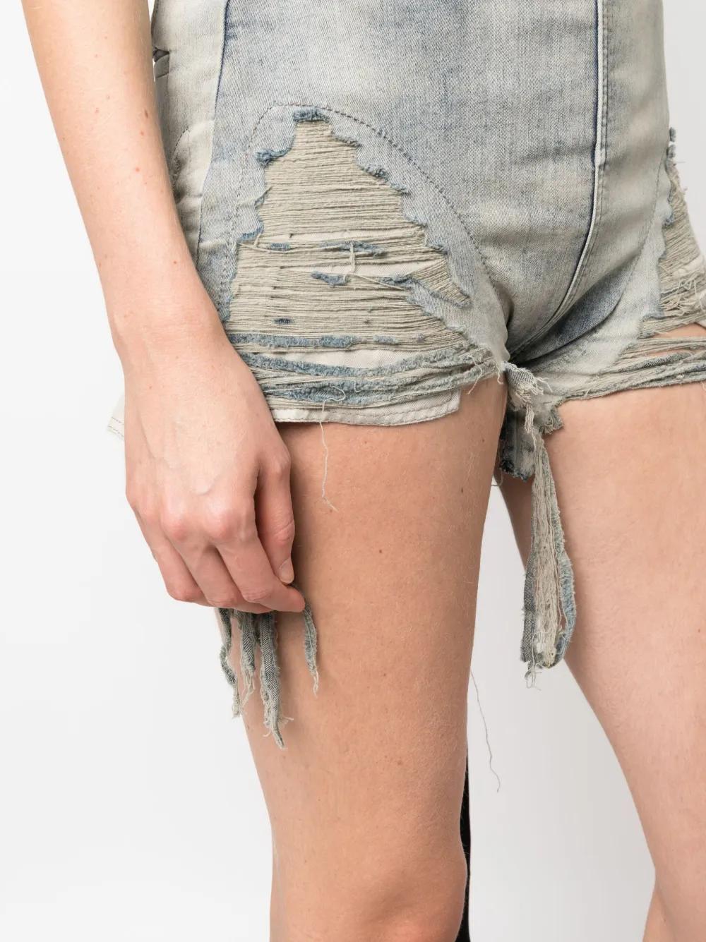 RICK OWENS 2024AW Dirt Cutofショートパンツ Gray Porterville Dirt Cutoffs Denim Shorts by Rick Owens