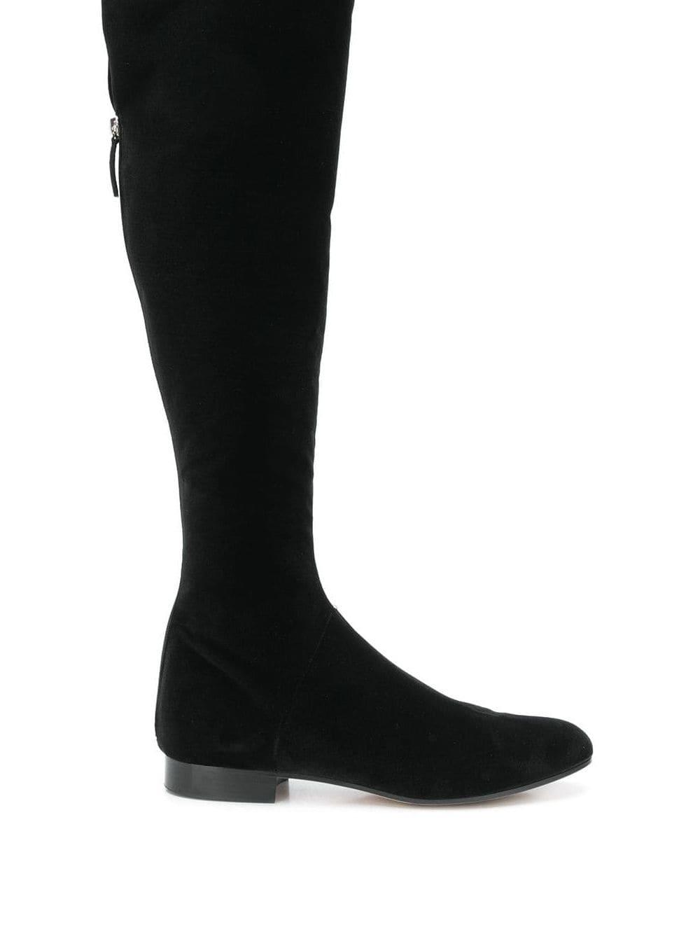 velvet boots knee high