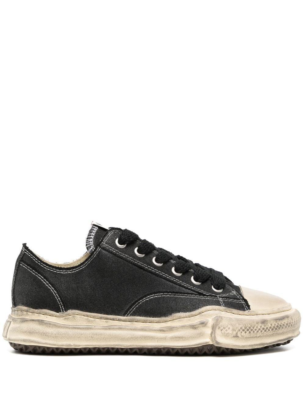 Maison Mihara Yasuhiro Distressed Low-top Trainers in Black | Lyst