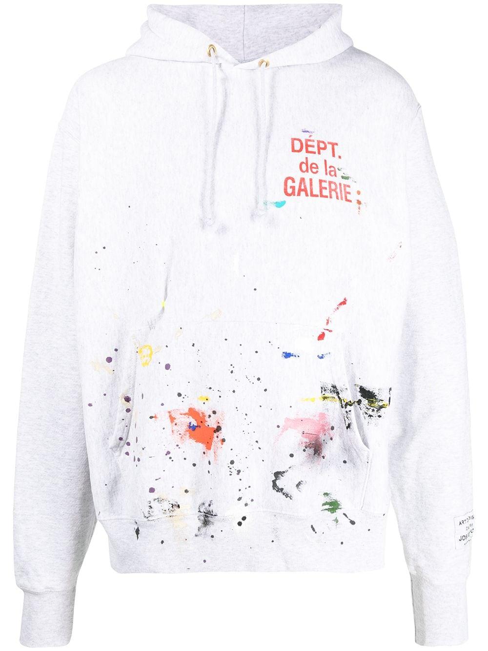 Splatter Sleeve Graphic Hoodie, Multi color