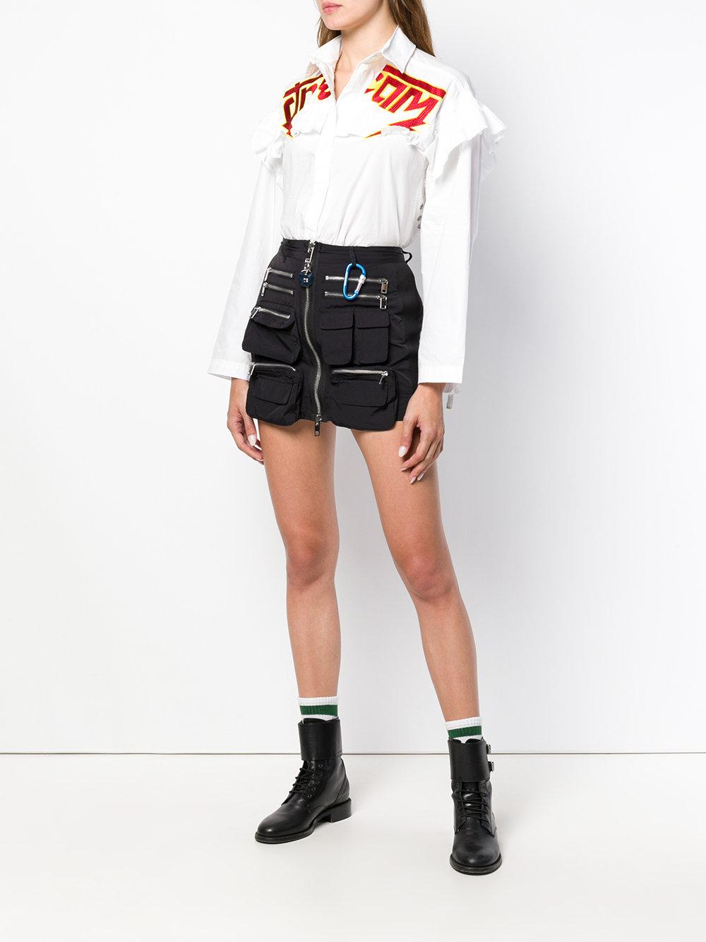 DIESEL Zip-detail Mini Skirt in Black | Lyst