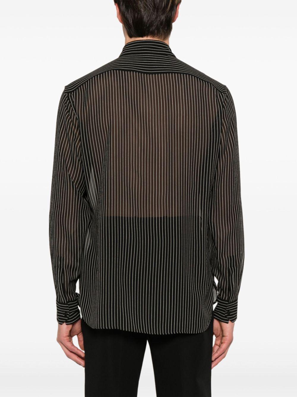 Saint Laurent メンズ ブラック ストライプ シャツ シャツ