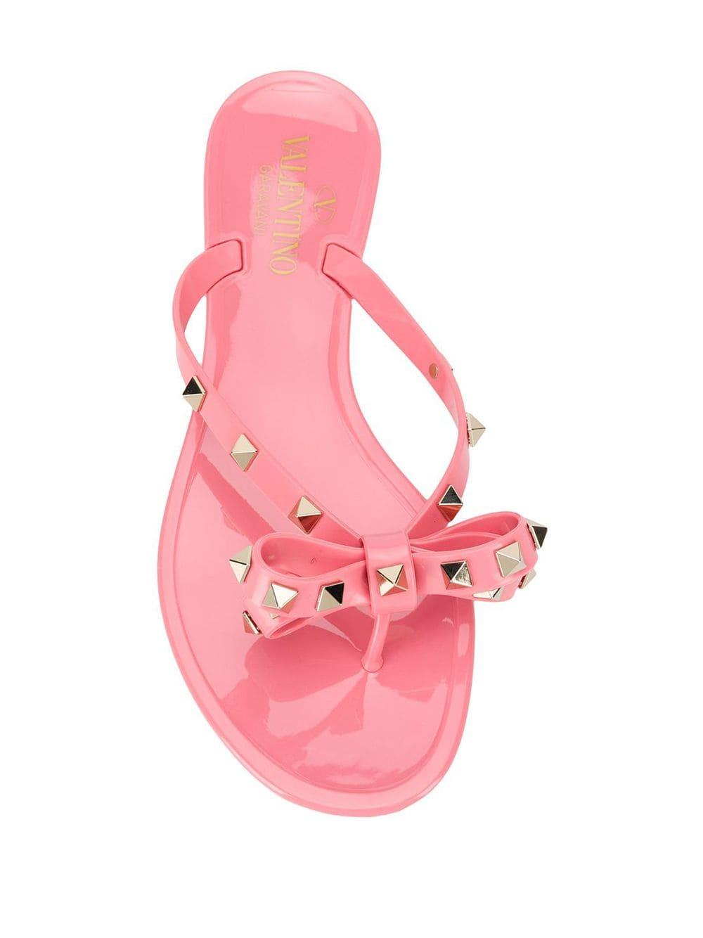 pink valentino flip flops