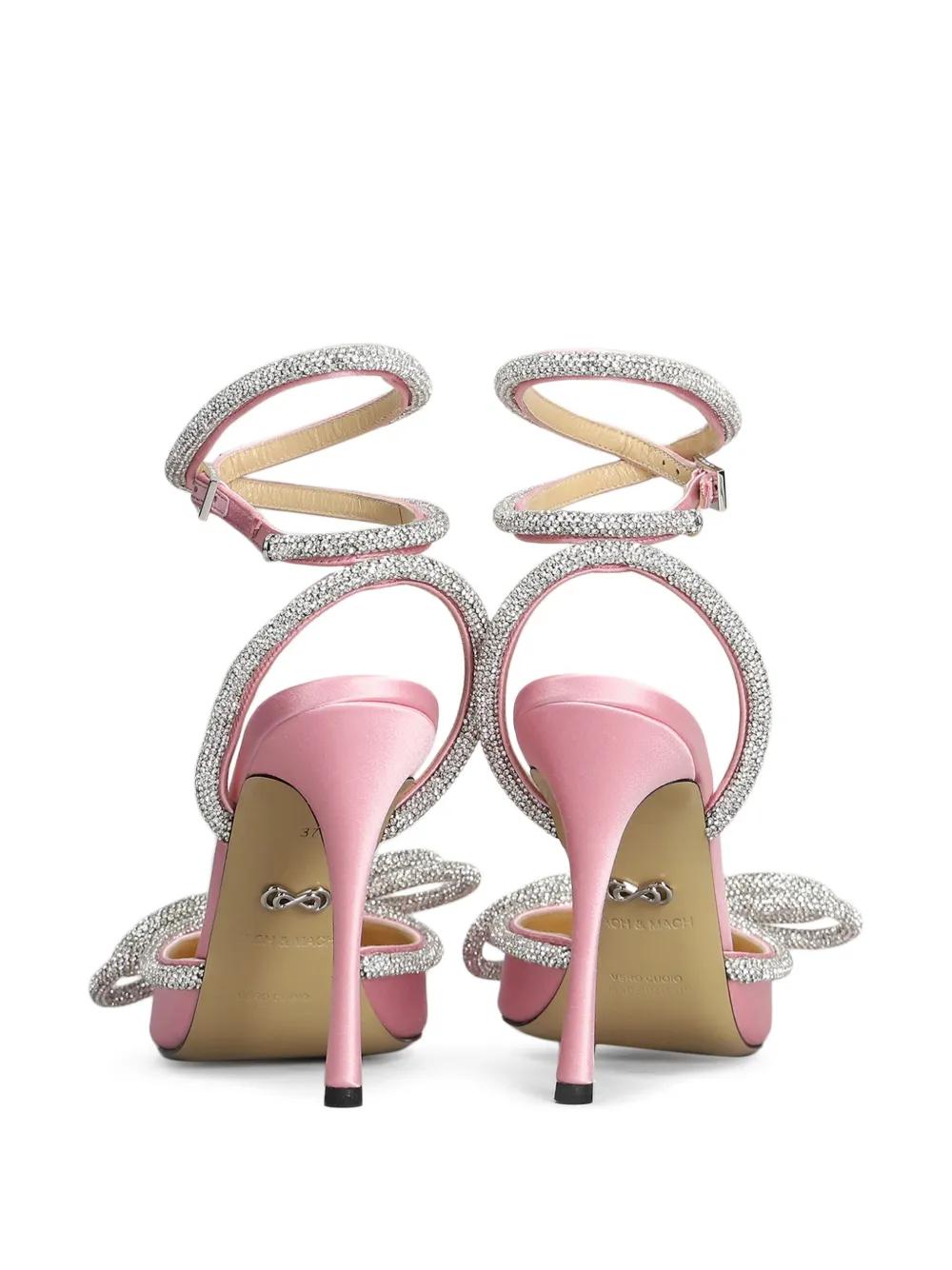 【関税込み】MACH & MACH ピンク Le Cadeau 95 ヒールサンダル Le Cadeau - Women's Pink Mesh Slingbacks with Crystal Strass