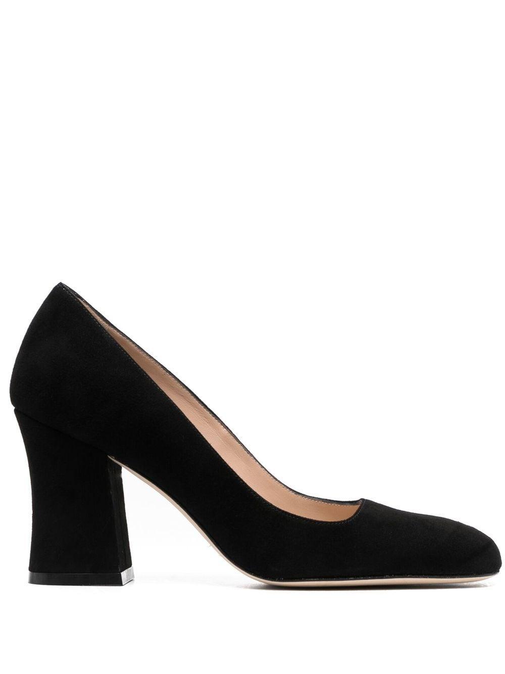 Stuart Weitzman Suede 75mm Block heel Pumps In Black Lyst stuart-weitzman-suede-75mm-block-heel-pumps-in-black-lyst