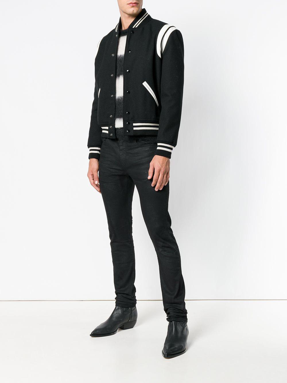 Saint Laurent Wool Classic Teddy Jacket in Black for Men - Lyst