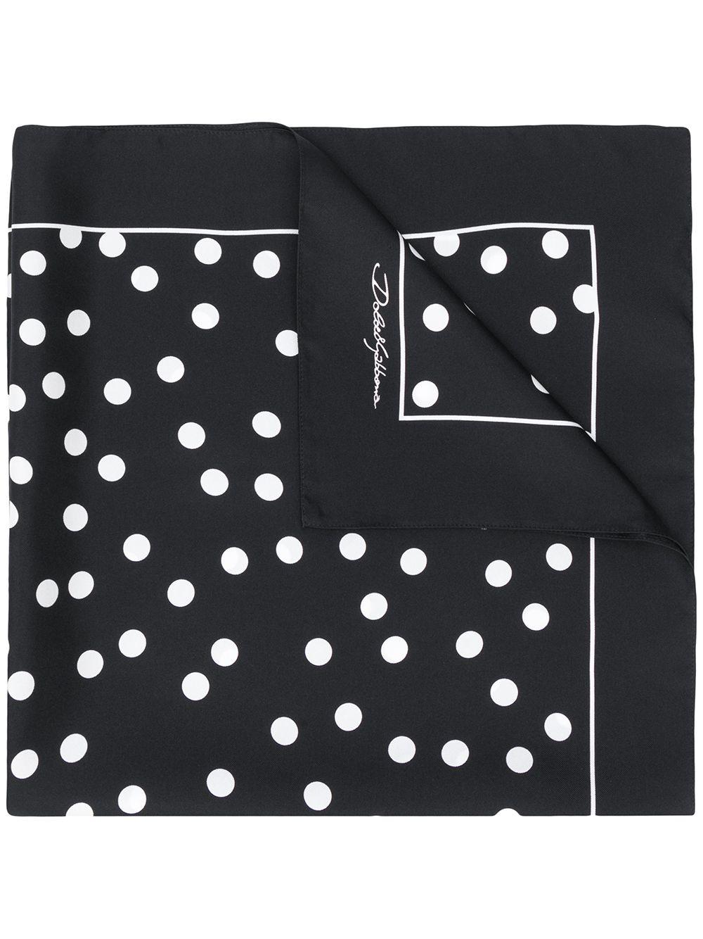 Dolce & Gabbana Silk Polka Dot Print Scarf in Black for ...