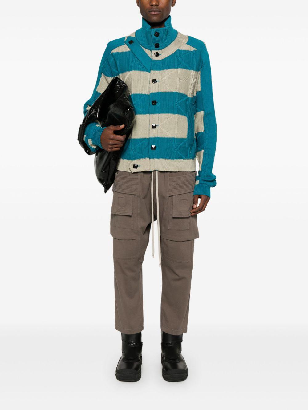 Kiko Kostadinov Merli Twinset Striped Cardigan in Blue for Kiko Kostadinov Merli Twinset Striped Cardigan in Blue for