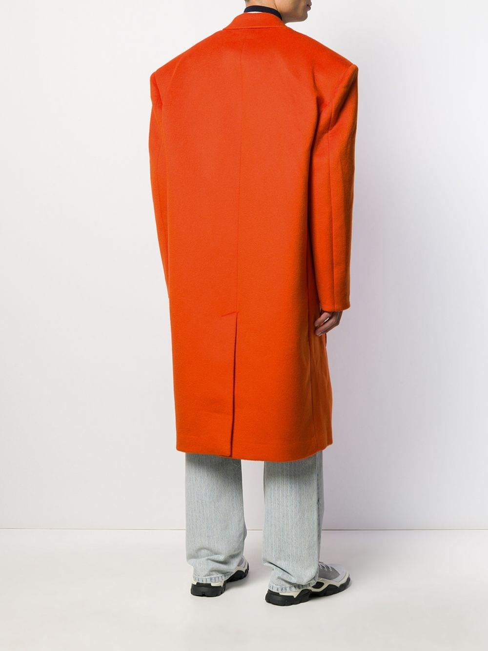 Raf Simons Wool Embellished Oversized Coat in Orange for Men 
