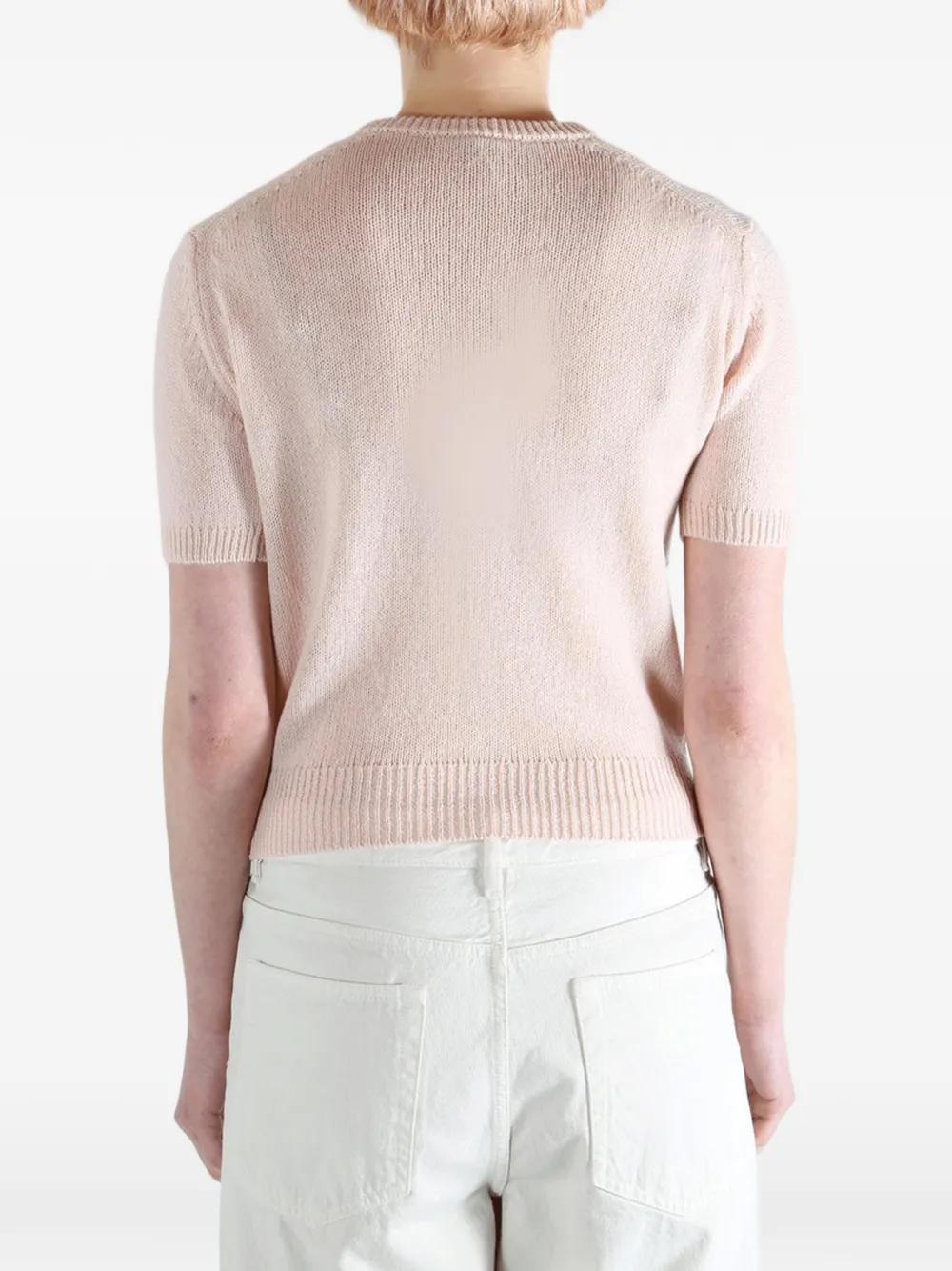 AURALEE Button Short-Sleeve Cardigan in Pink | Lyst UK