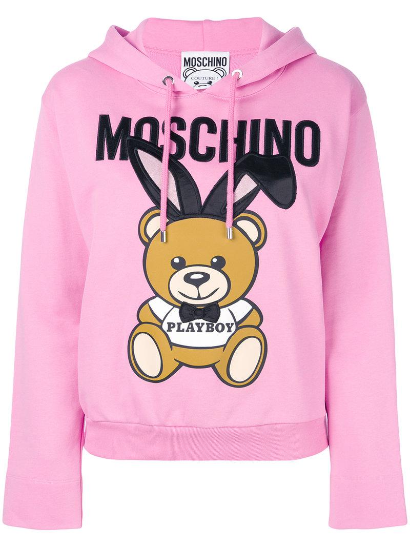 Moschino Playboy Toy Hoodie in Pink - Lyst