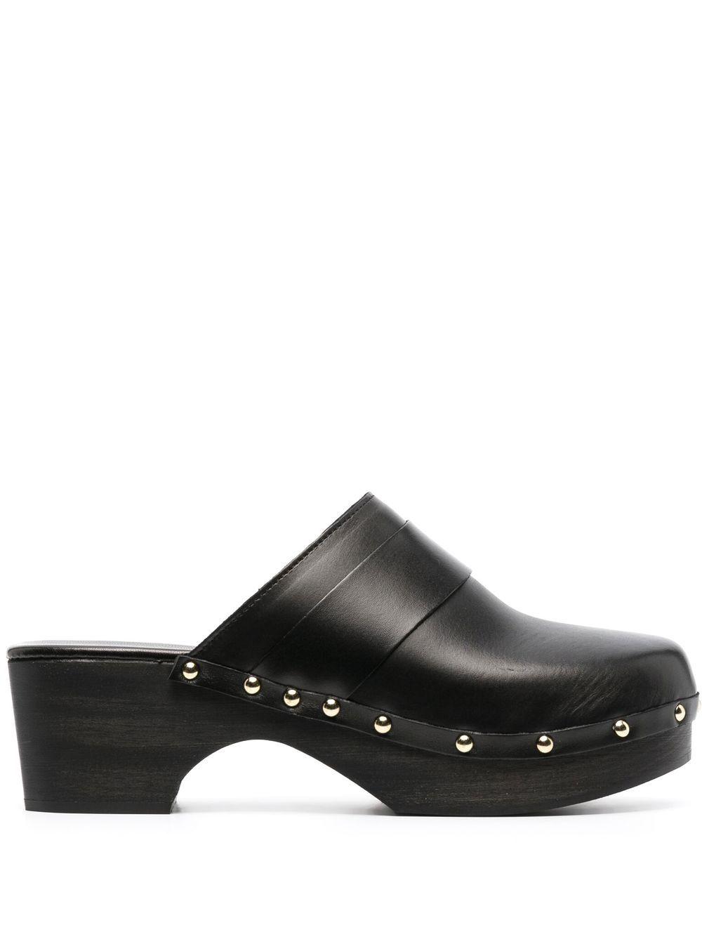 Aeyde Bibi 60mm Leather Wooden Clog in Black | Lyst