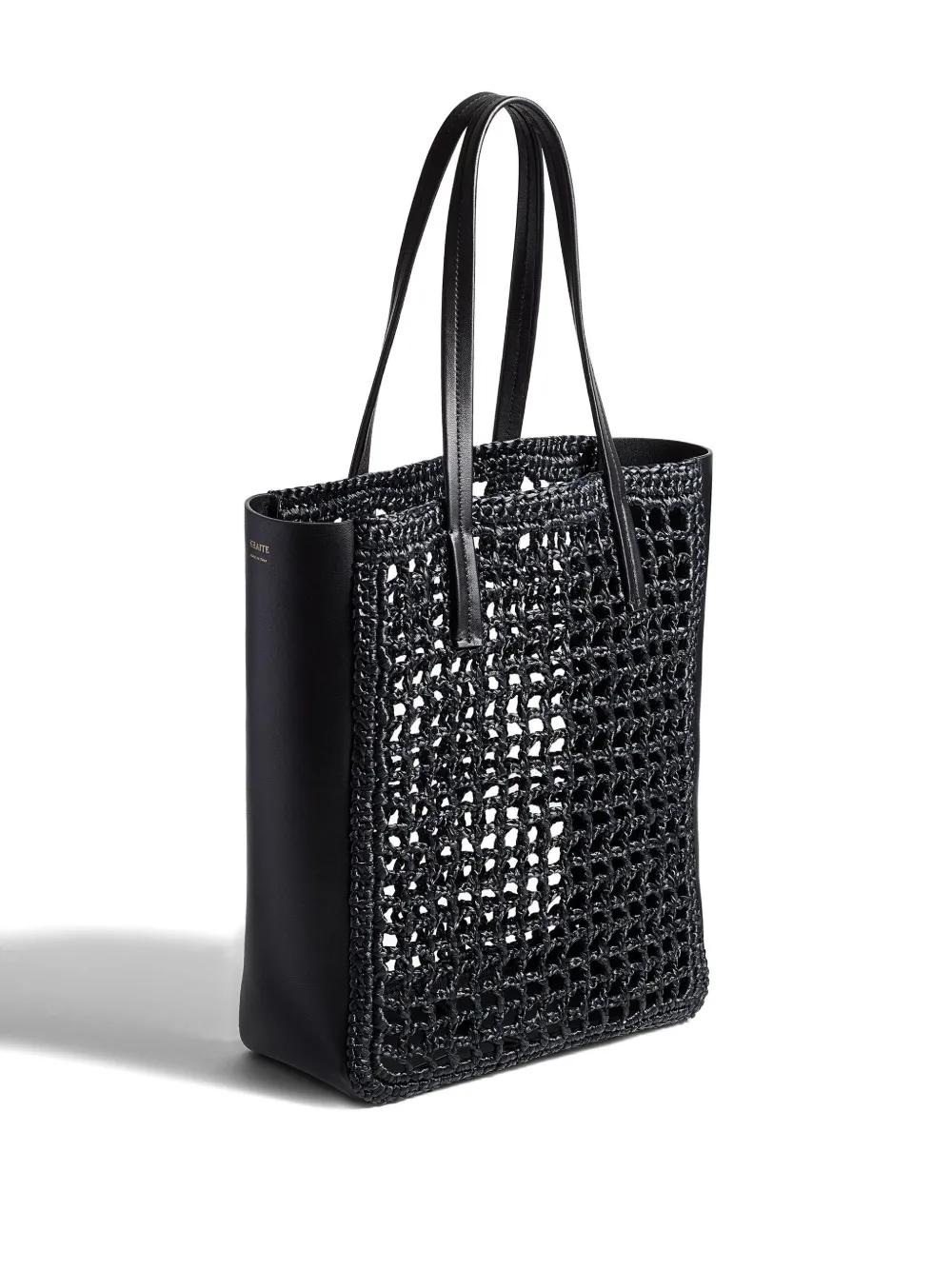 KHAITE Small Zoe Woven-Panel Tote Bag in Black Lyst UK