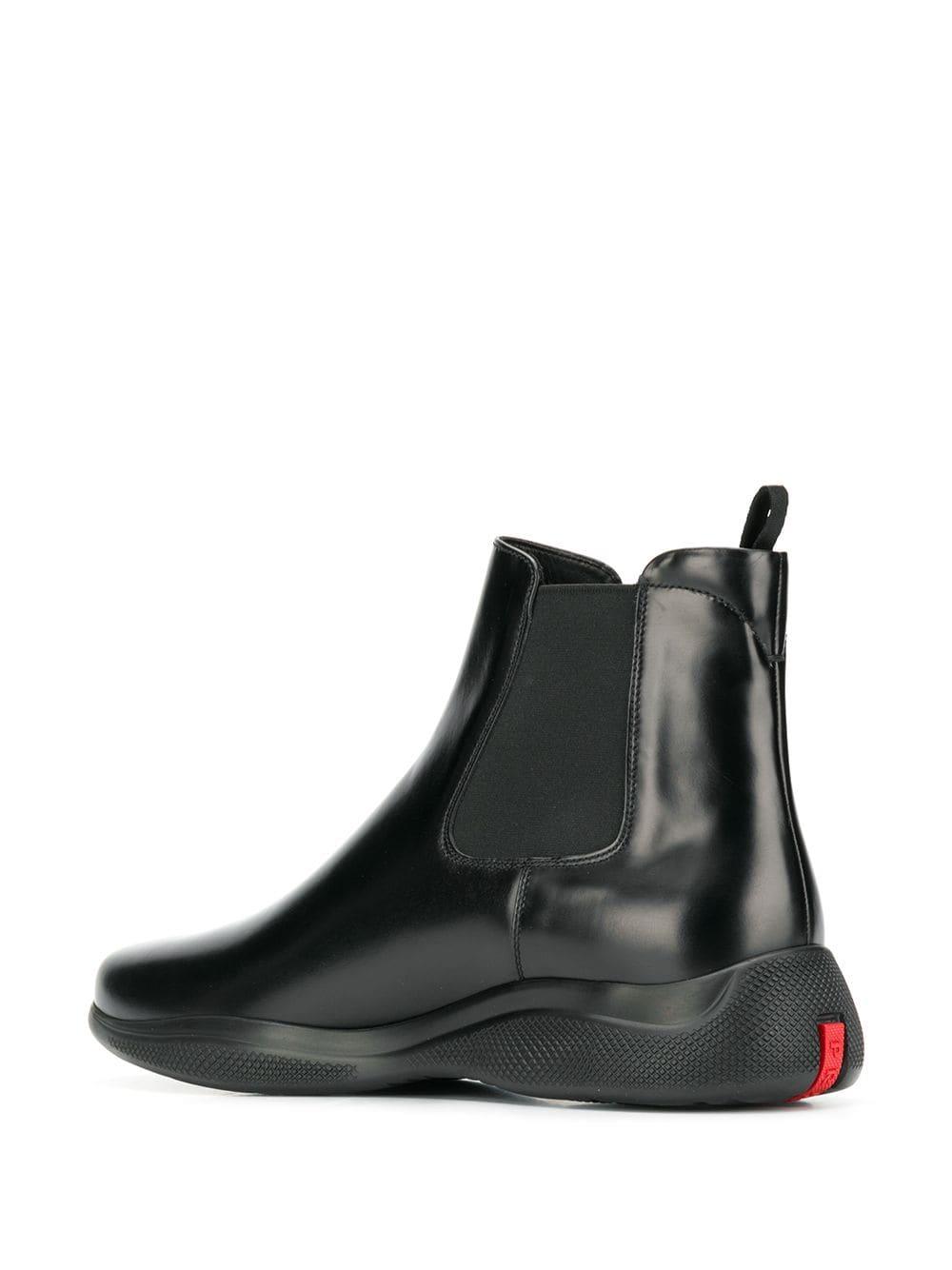 Prada Leather Space Chelsea Boots in Black for Men Lyst