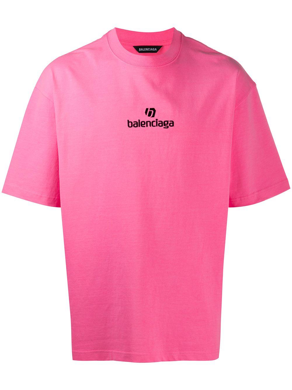 Balenciaga Sponsor Logo T shirt in Pink for Men Lyst Australia