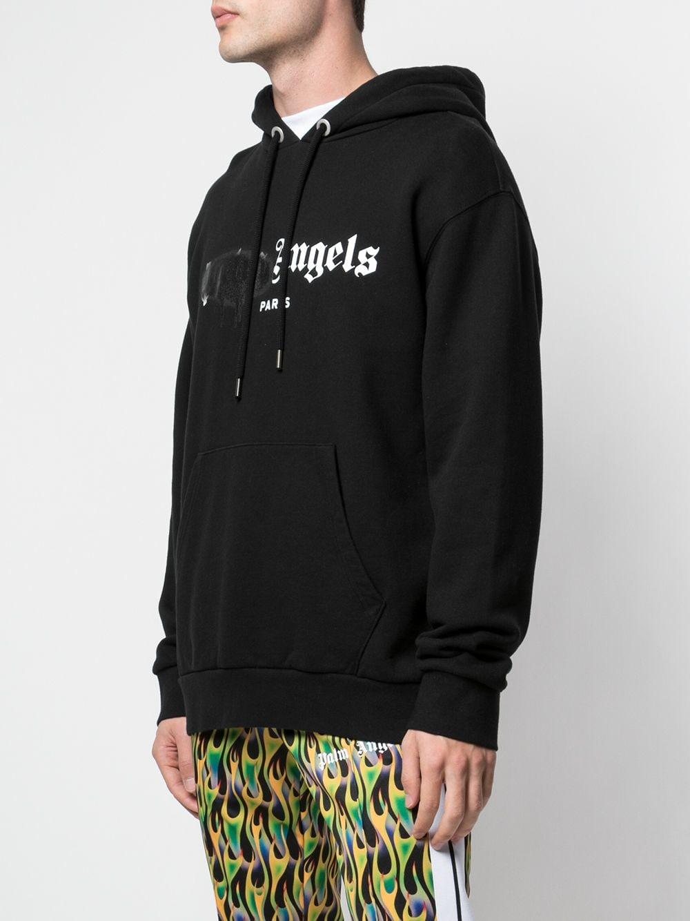 Buy Palm Angels Paris Sprayed Hoodie 'Black' - PMBB003C99FLE0031010