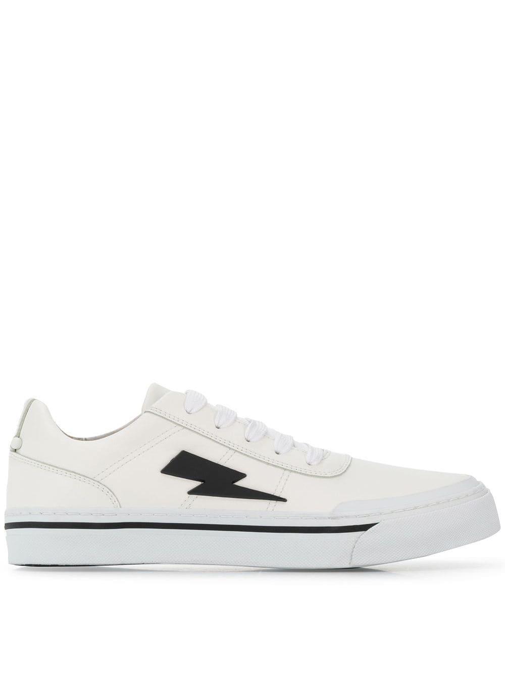 Neil Barrett Lightning Bolt Sneakers in White for Men Lyst