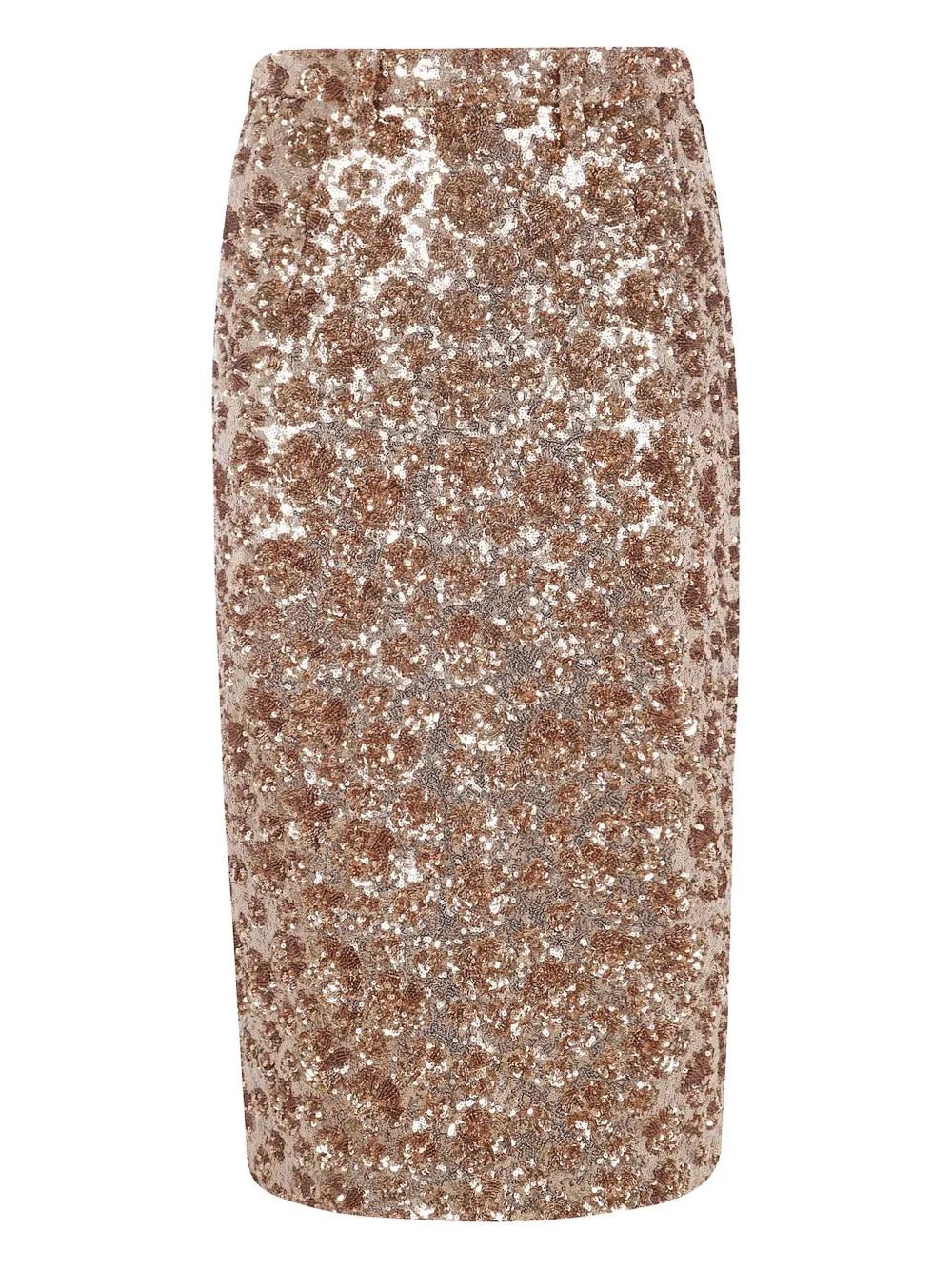 【N°21】スパンコール付きミディスカート ブラック スパンコール ミディスカート - ブラックベリー | ZARA Japan / 日本