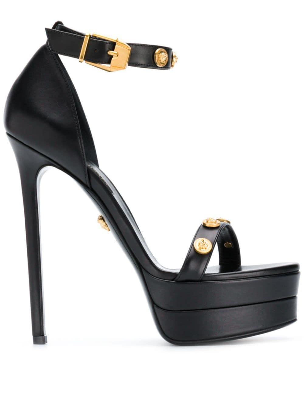 Versace Medusa Stud Icon Platform Sandals in Black | Lyst