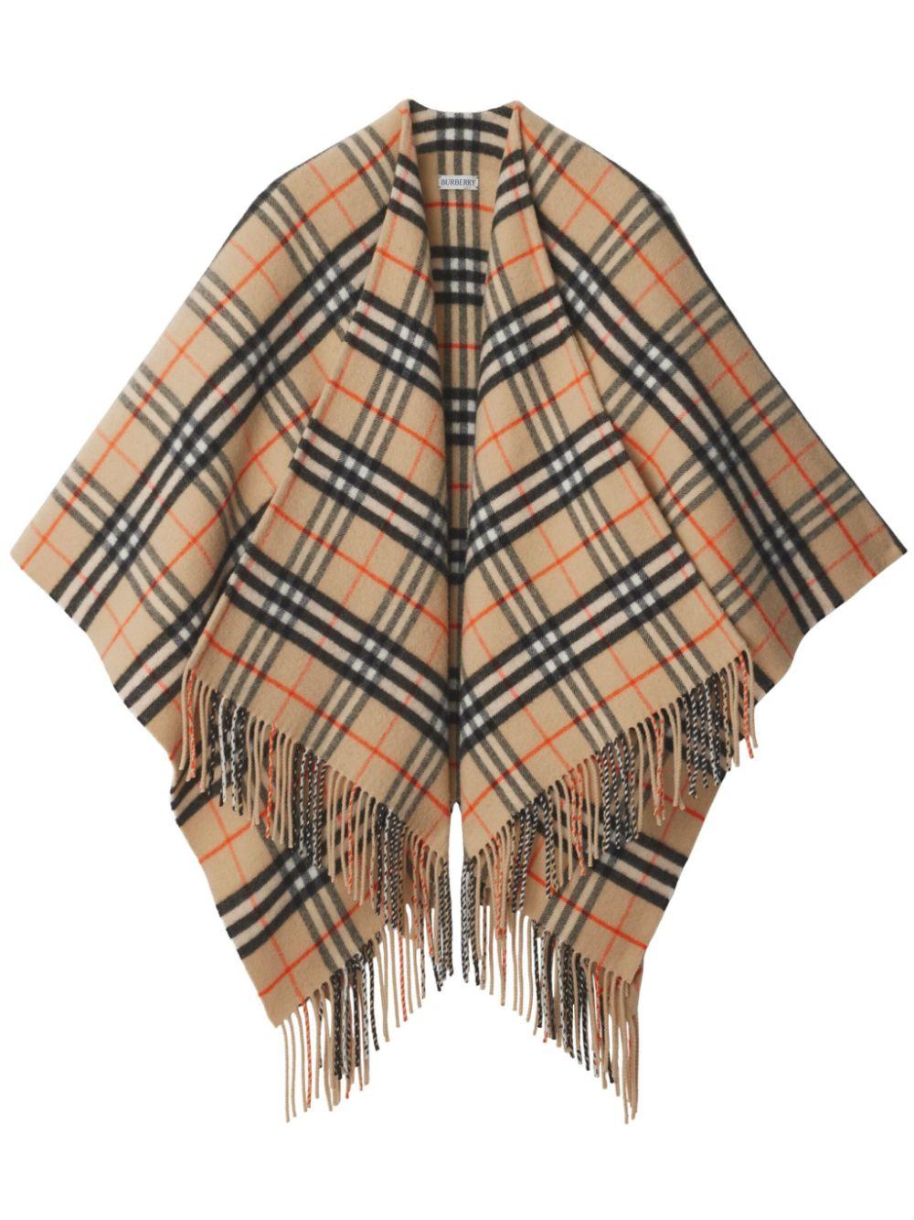 Burberry レディース メタリック チェック ケープ コート