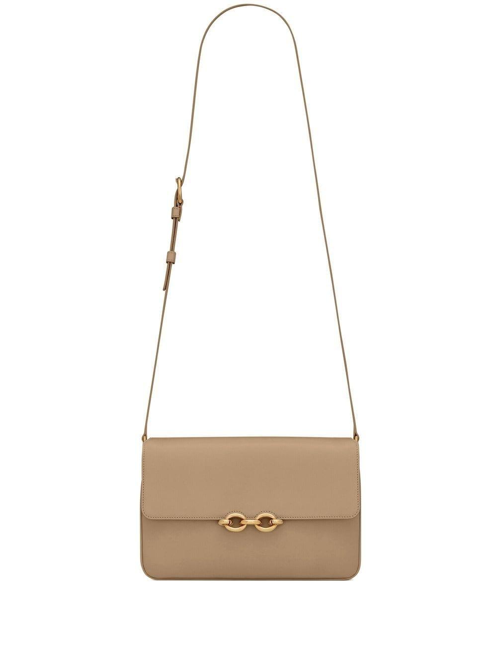 Saint Laurent Leather Le Maillon Crossbody Bag in Brown (White) Lyst