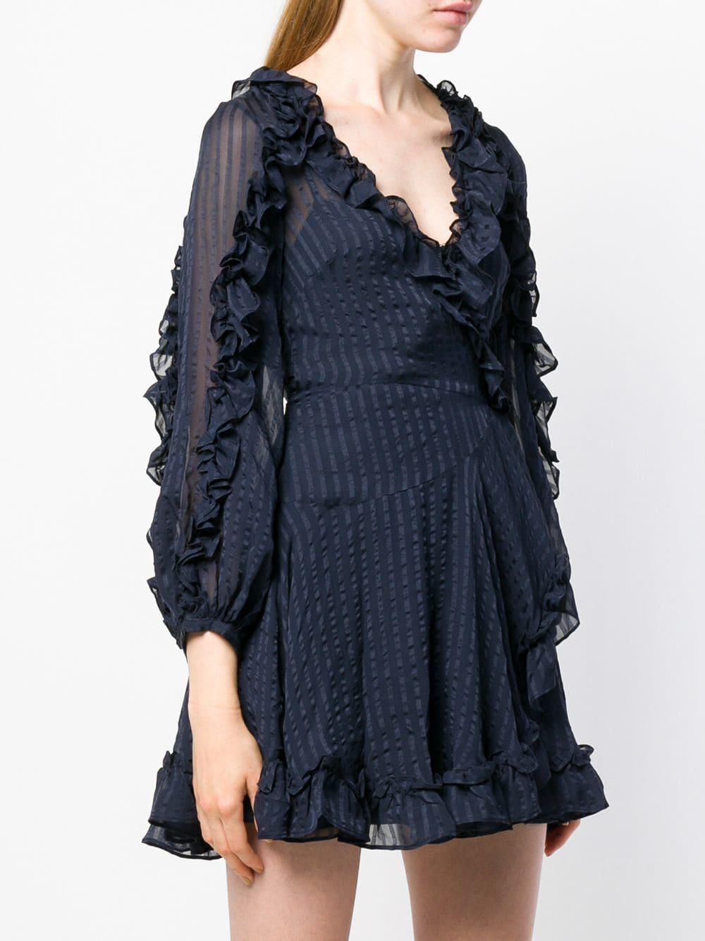 zimmermann navy wrap dress