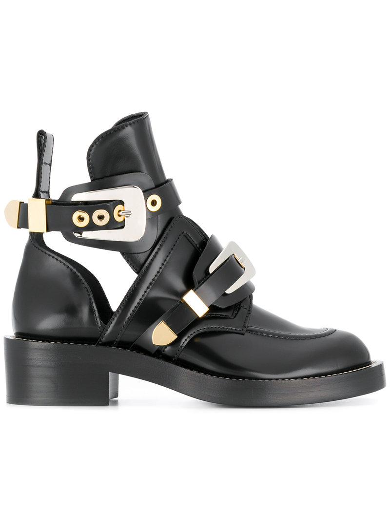 Lyst - Balenciaga Ceinture Ankle Boots in Black