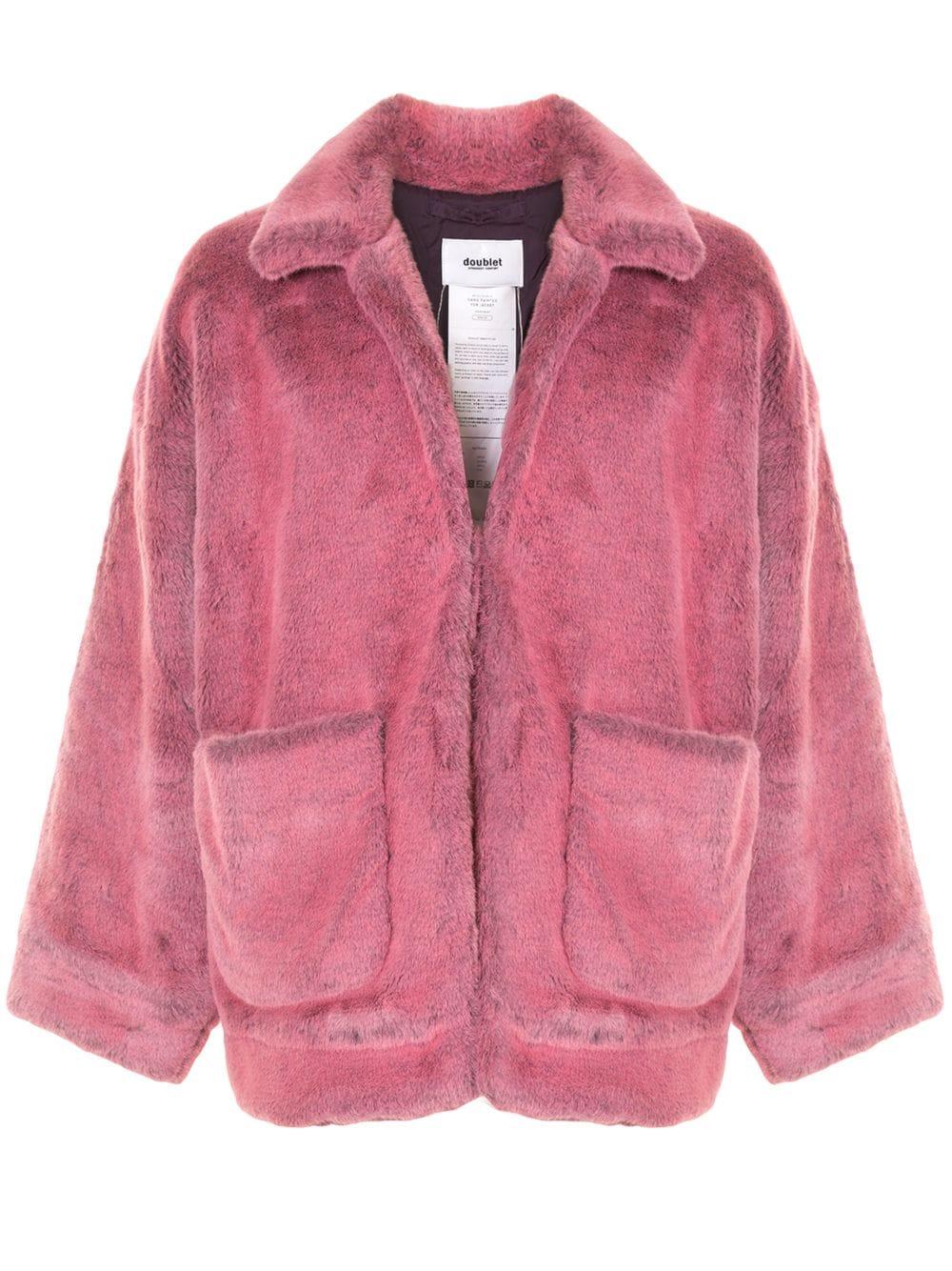 Doublet Hand Painted Faux-fur Jacket in Pink for Men - Lyst