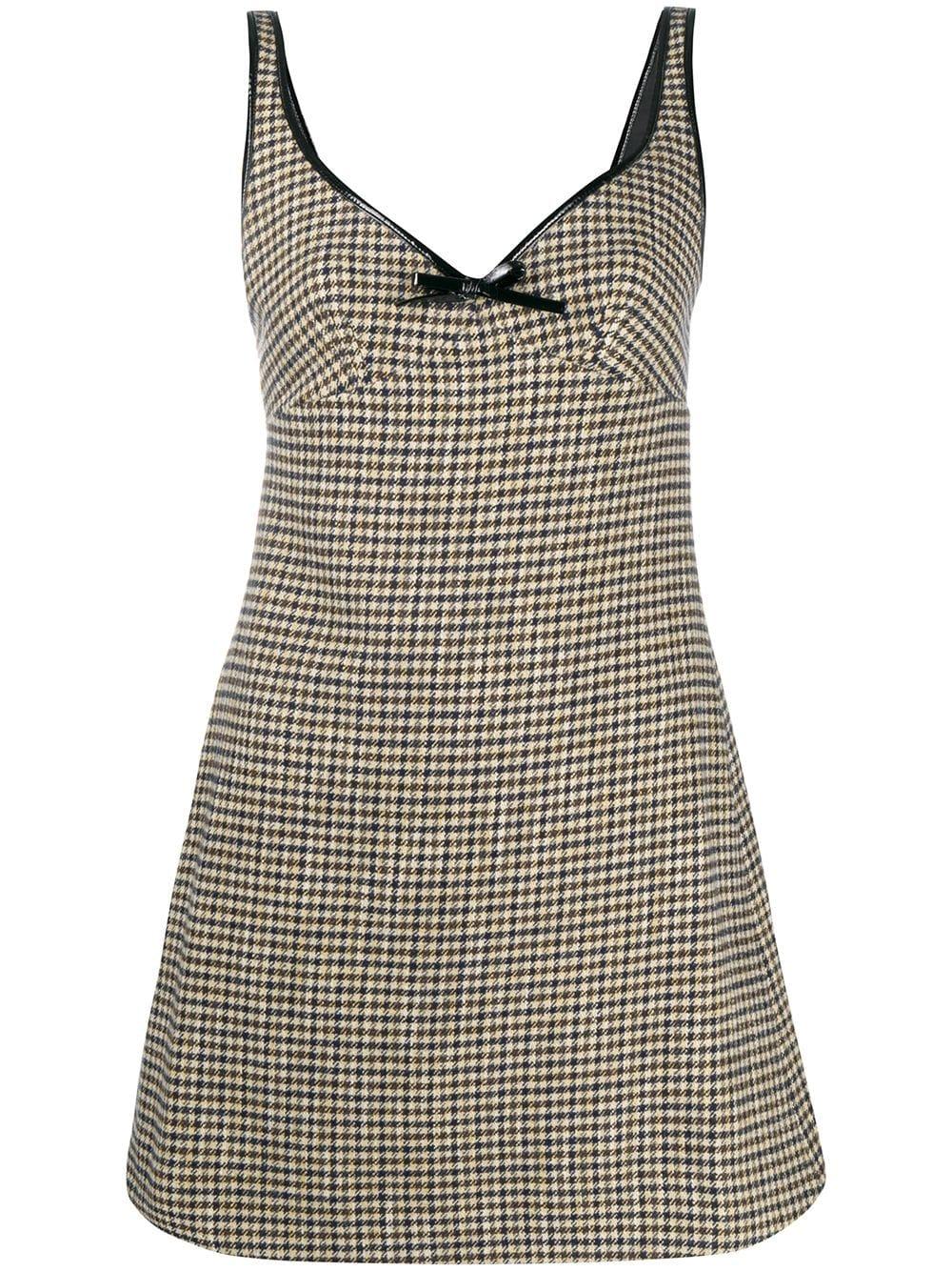 ALEXACHUNG Sleeveless Check Pattern Dress | Lyst