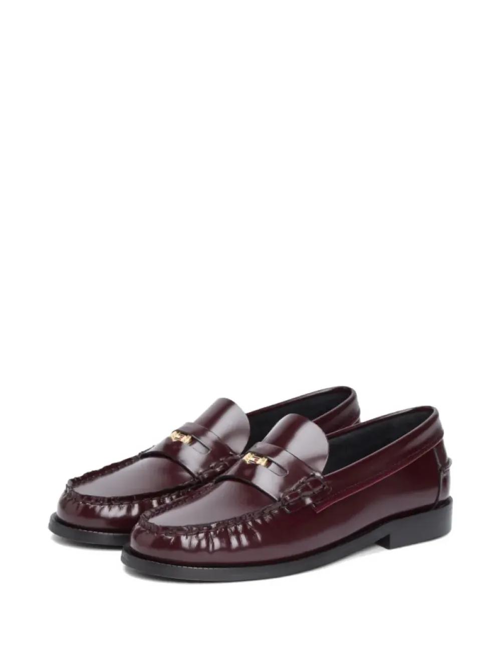 Tommy Hilfiger Black Faux Le Loafers with Red-White-Blue Ribbon and Gold Buckle Tommy Hilfiger Men main image 3