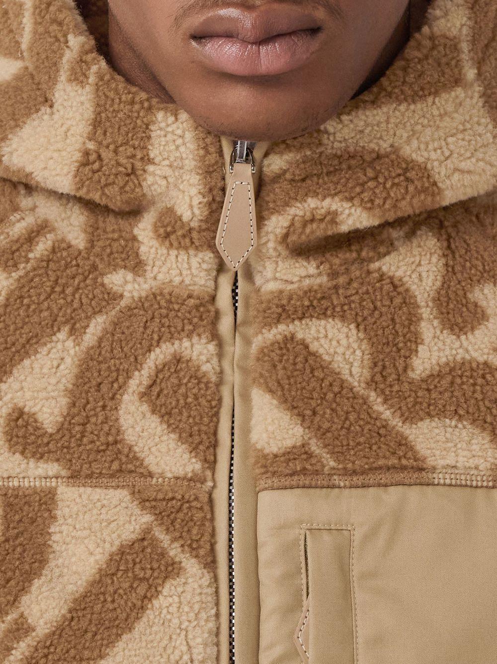 monogram jacquard fleece zip
