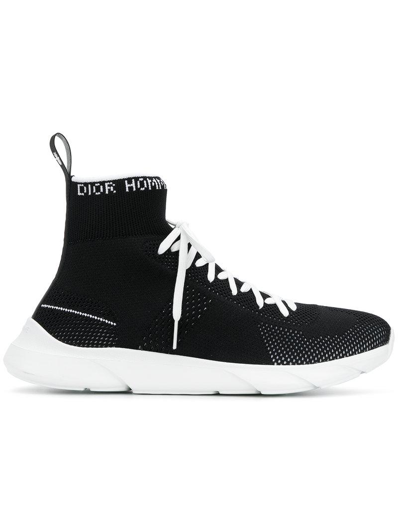 Dior Homme High Top Sock Sneakers in Black for Men | Lyst