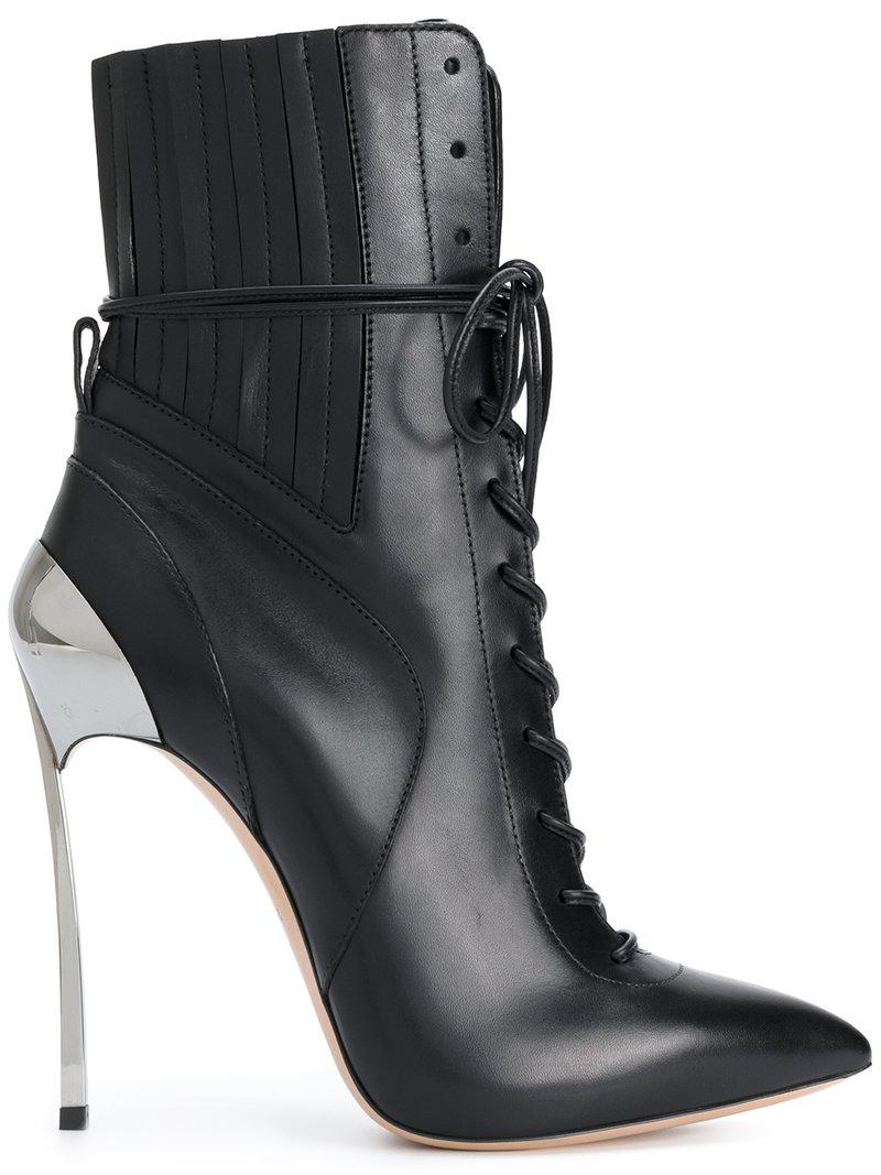 Lyst Casadei Techno Blade Laceup Ankle Boots in Black