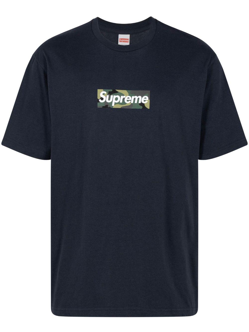 Blue and black supreme shirt cheap