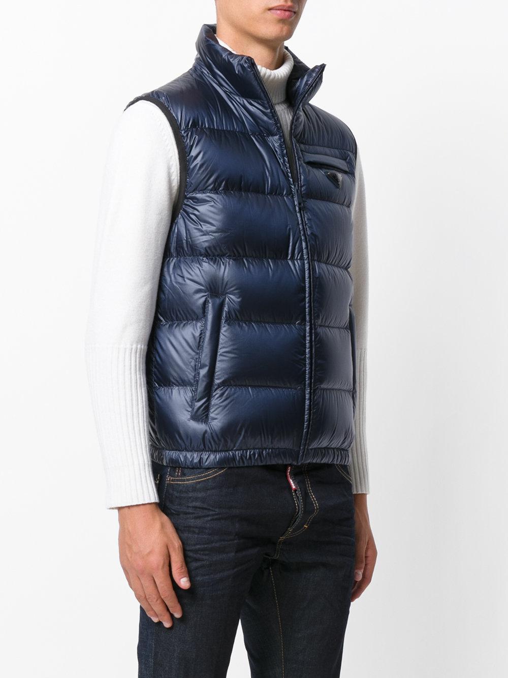 Prada Padded Gilet in Blue for Men | Lyst UK