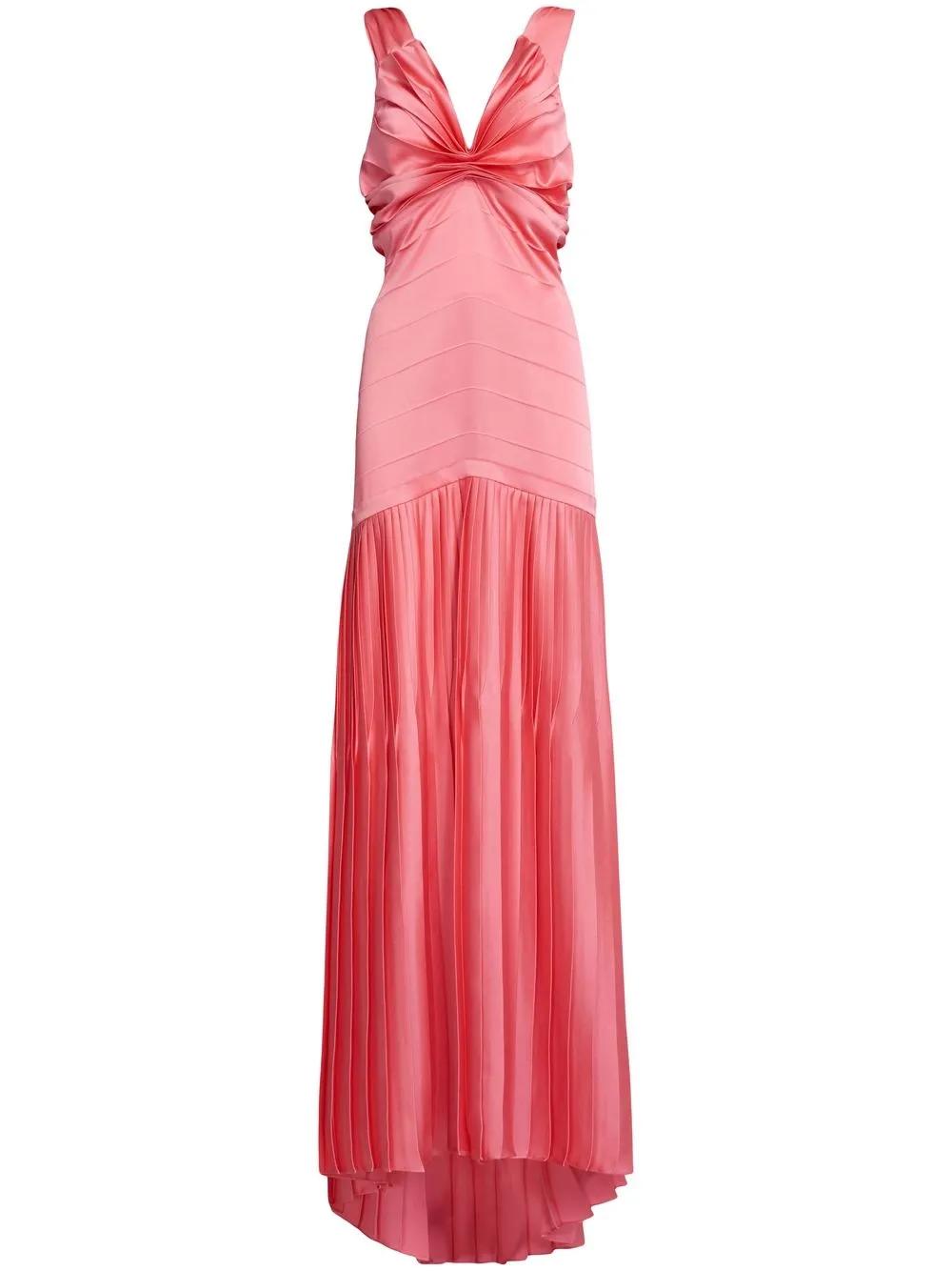 strapless open back dress Weekend By Max Mara GAMBERO Fluid Satin Dress In Fuchsia 2415231012600   Izzi of Baslow