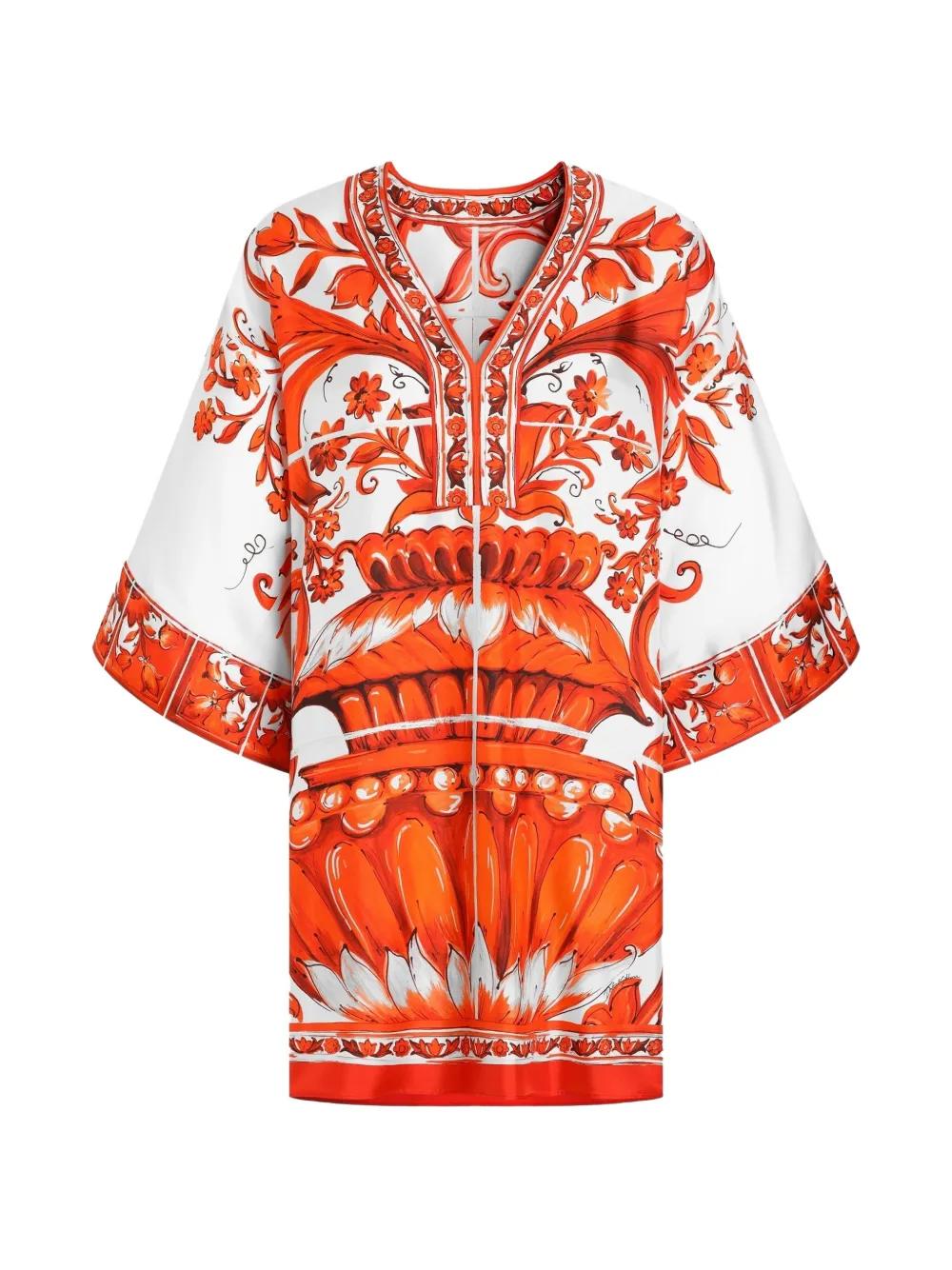 open lace back dress Dolce & Gabbana Orange Floral Ricamo Sheath Long Dress