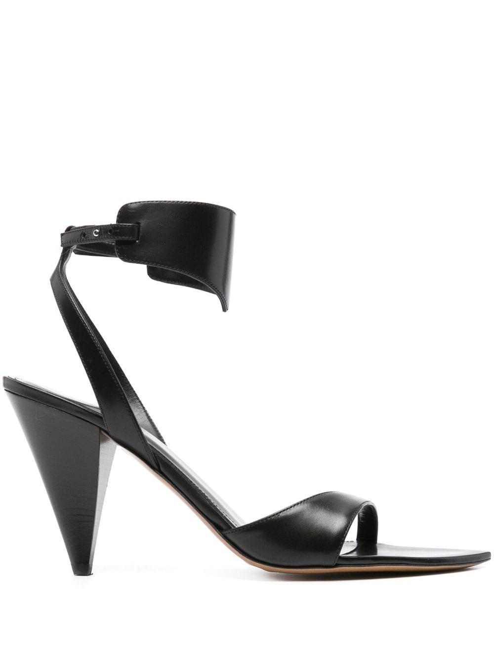 Isabel Marant Black Leather Flip-Flop Sandals