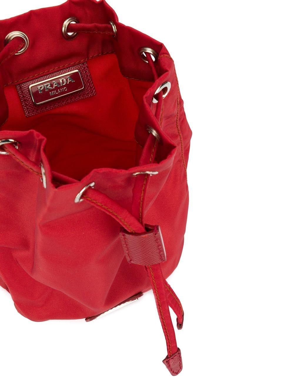 Prada Synthetic Nylon Bucket Make-up Bag in Red | Lyst Canada