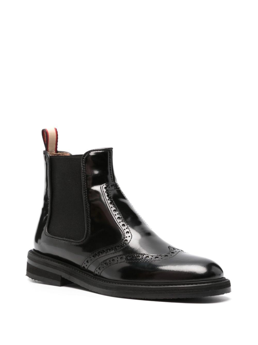 Black brogue chelsea boots outlet