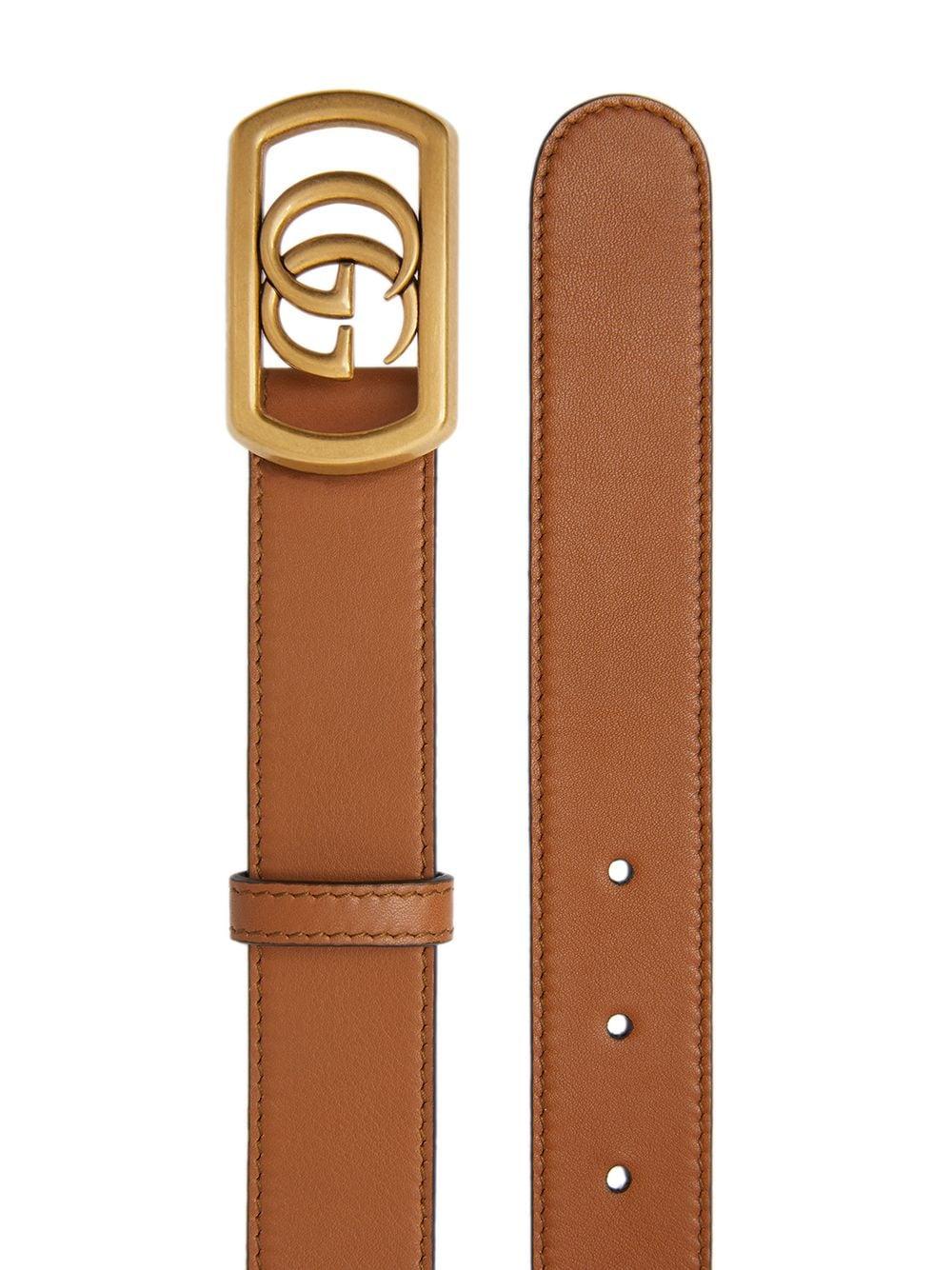 Gucci thin belt with double G buckle tobacco Small – Labels Designer Resale