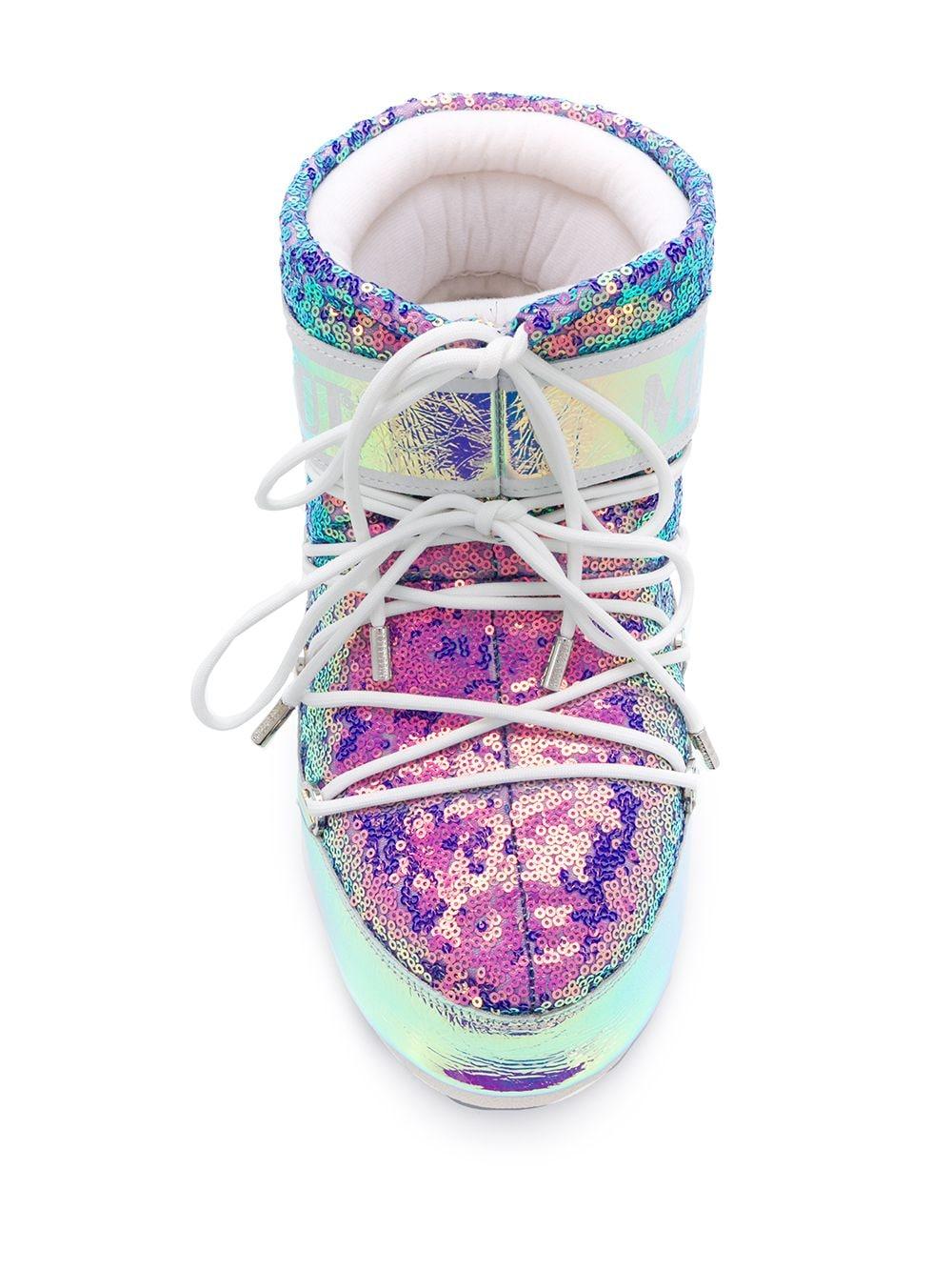 iridescent snow boots