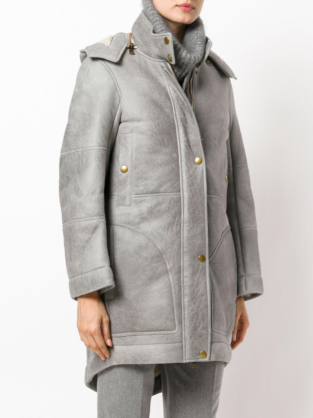 shearling coat grey