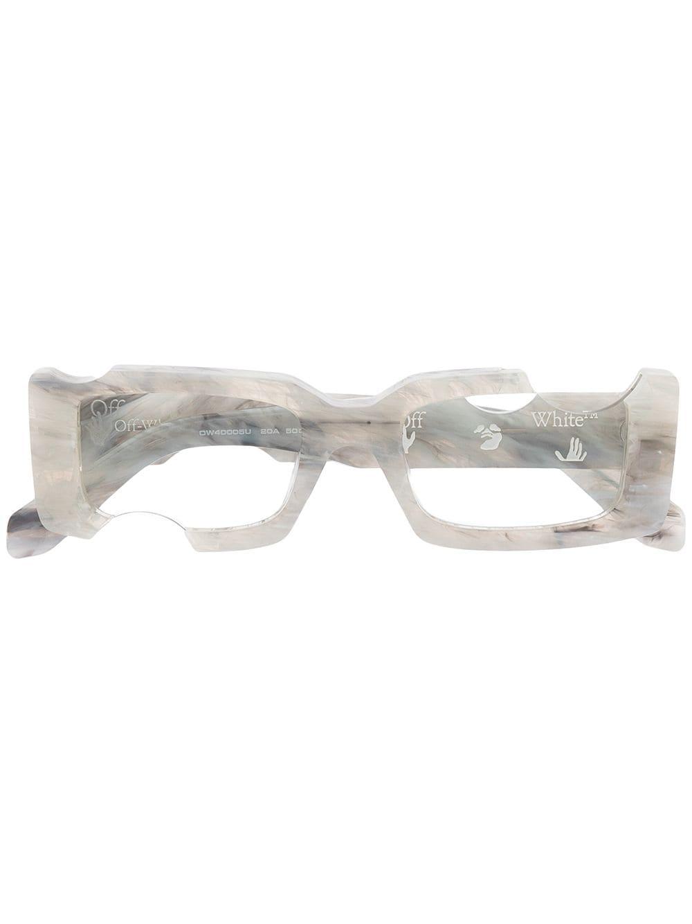 Off-White c/o Virgil Abloh Venezia Rectangular Frame Sunglasses in White